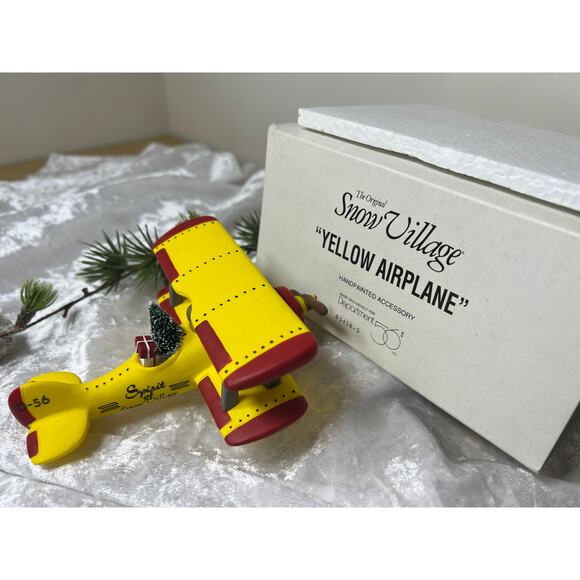 Dept 56 Yellow Airplane Figure Original Snow Village #5458-5 w/box - Picture 7 of 7